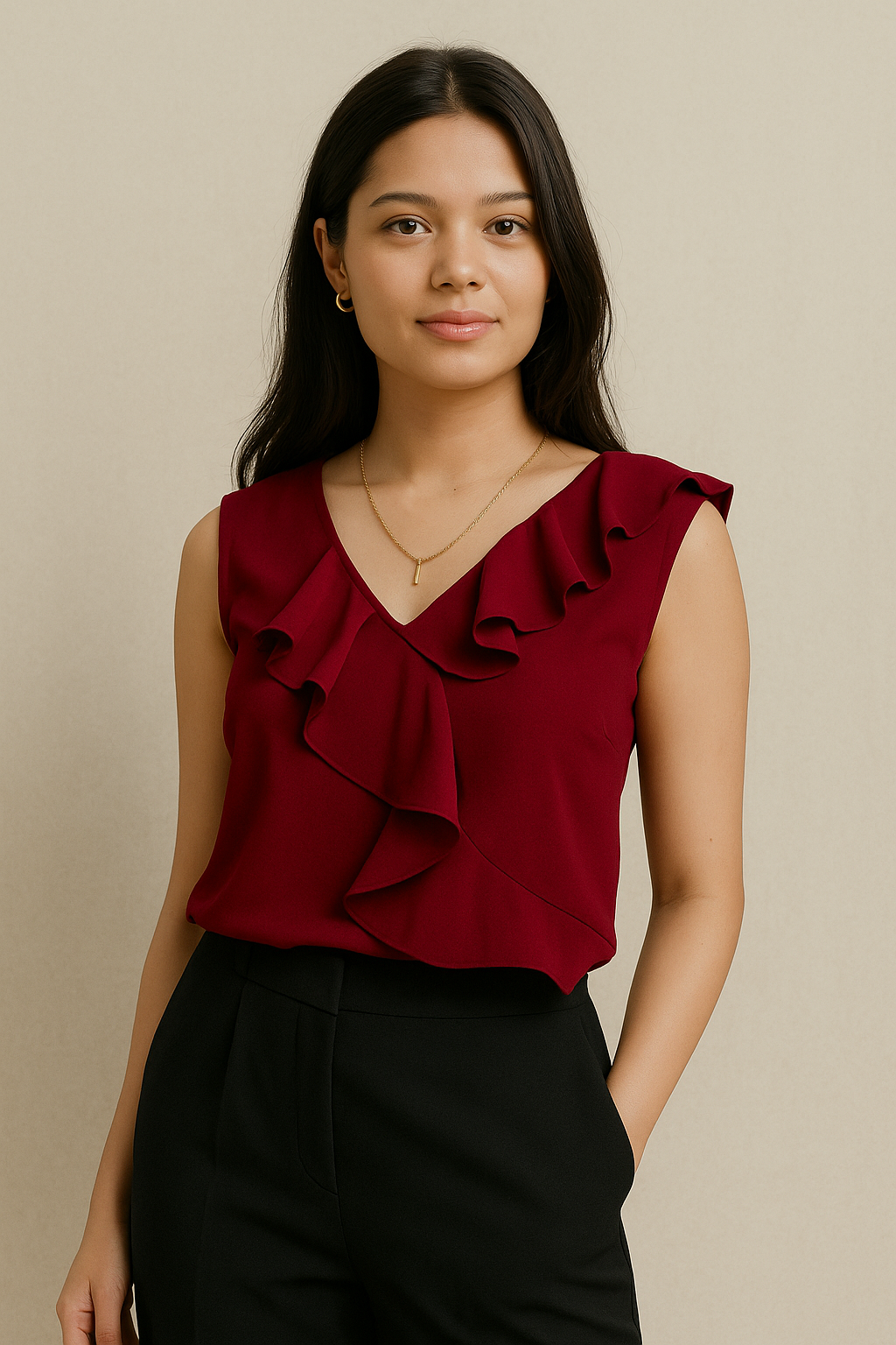 Stylish Statement: Scarlet swirl