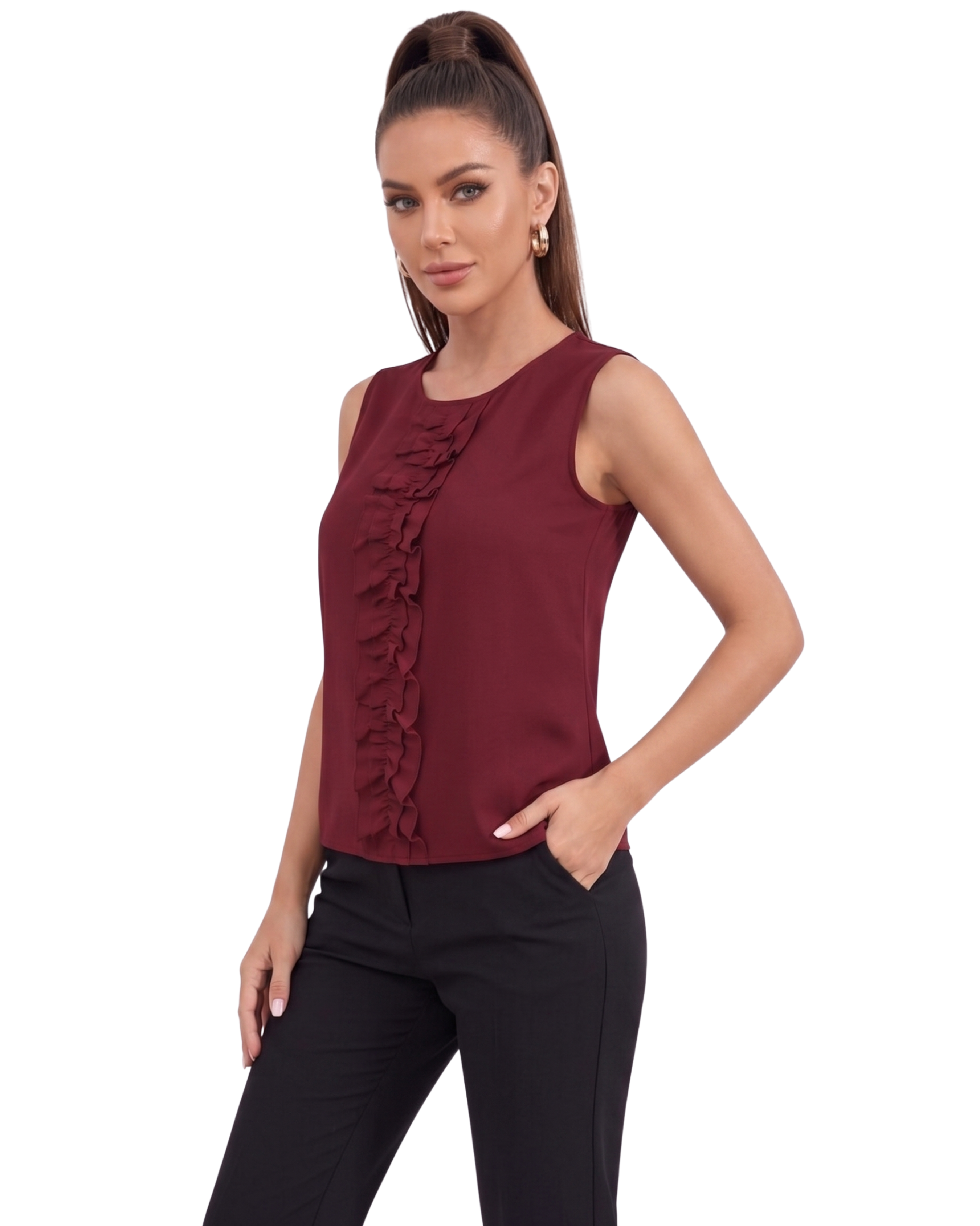Azure pleat maroon