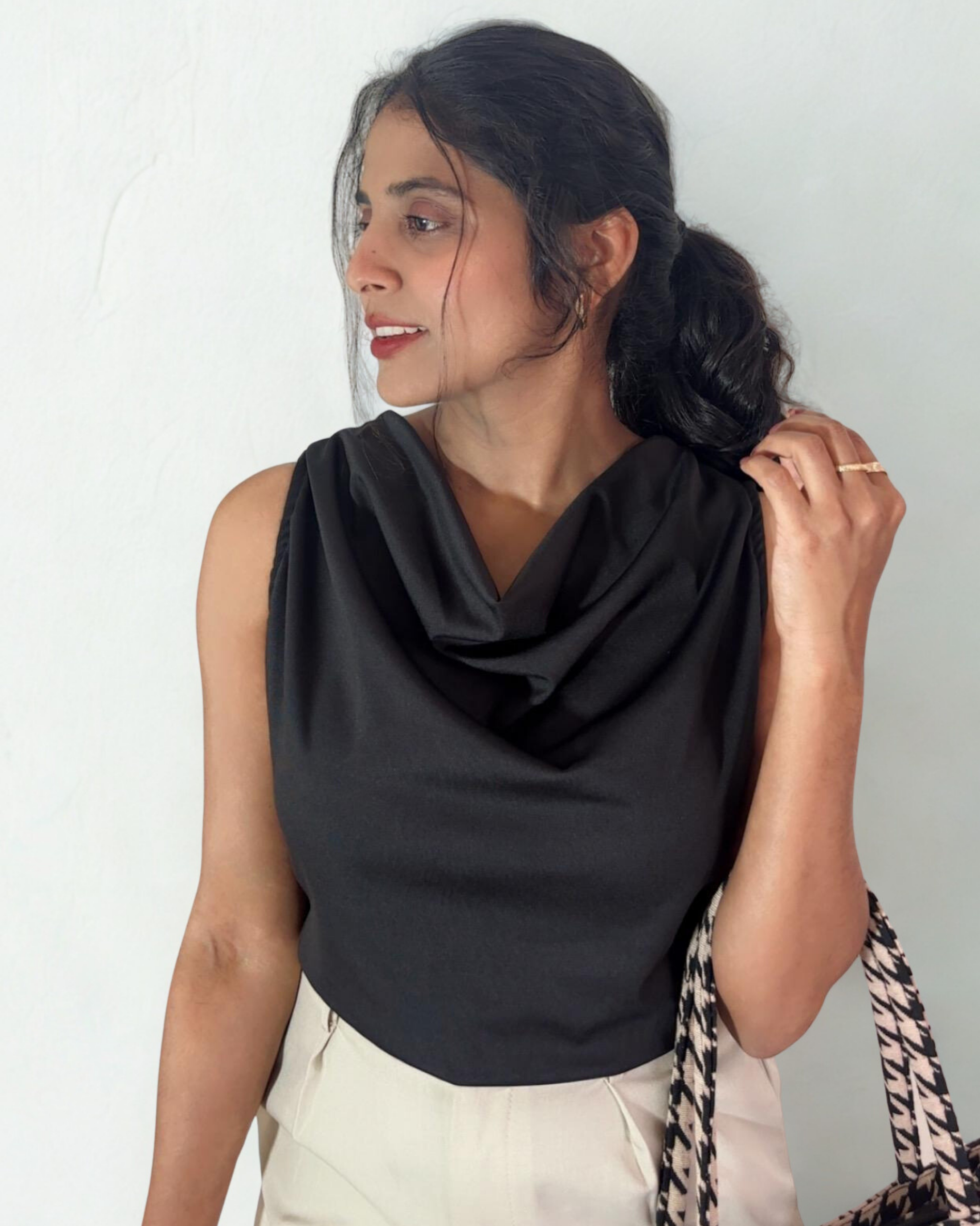 Luxe drape sleeveless