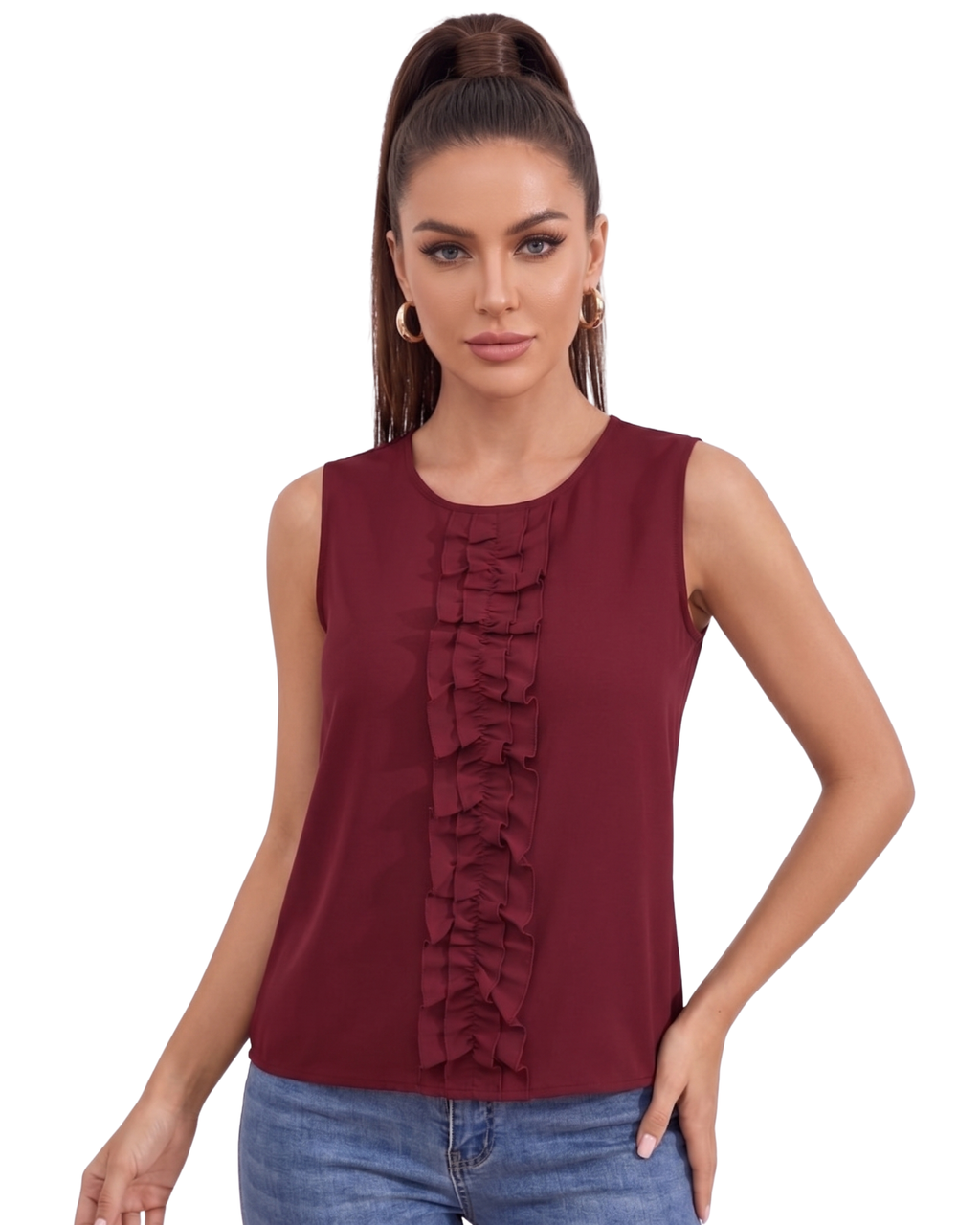Azure pleat maroon